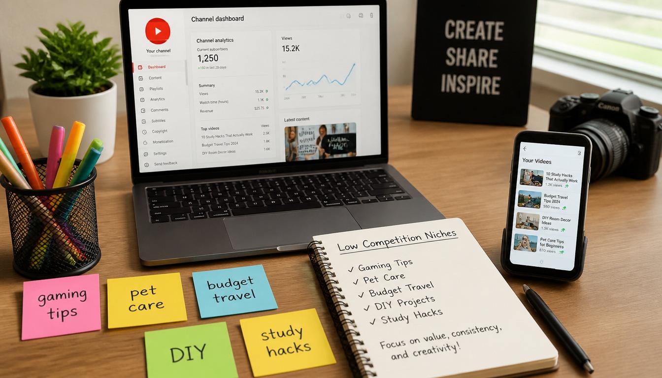 20 Low Competition YouTube Niches for Beginners