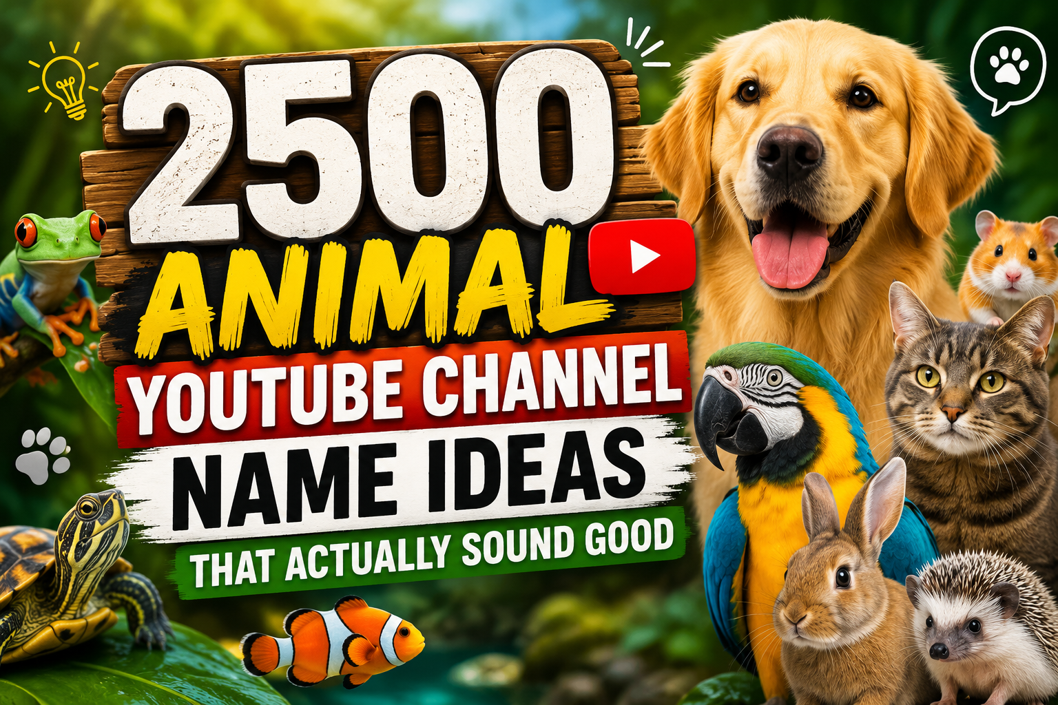 2500 Animal YouTube Channel Name Ideas