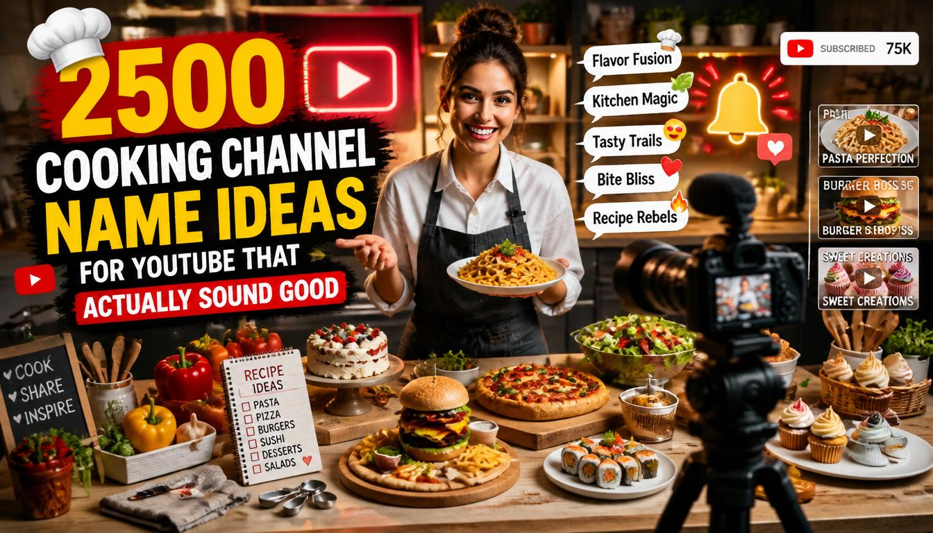 2500 Cooking Channel Name Ideas for YouTube That Actually Sound Good