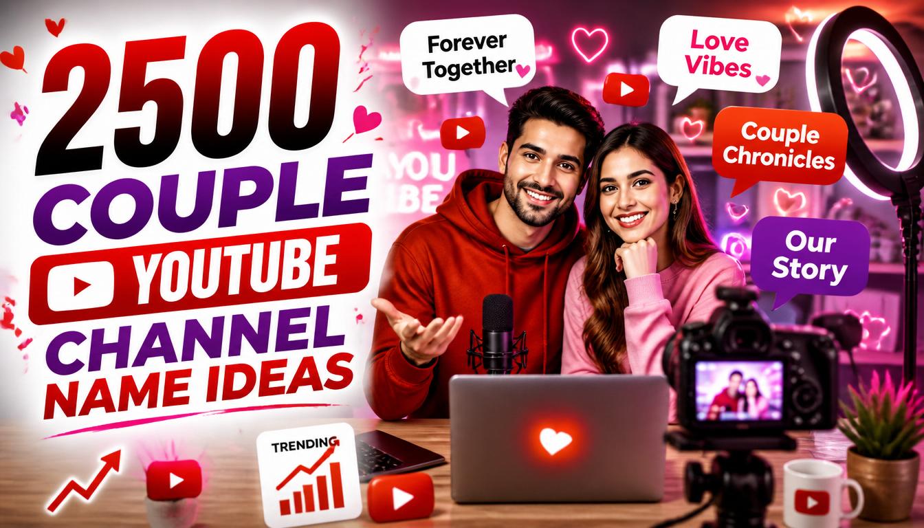 2500 Couple YouTube Channel Name Ideas