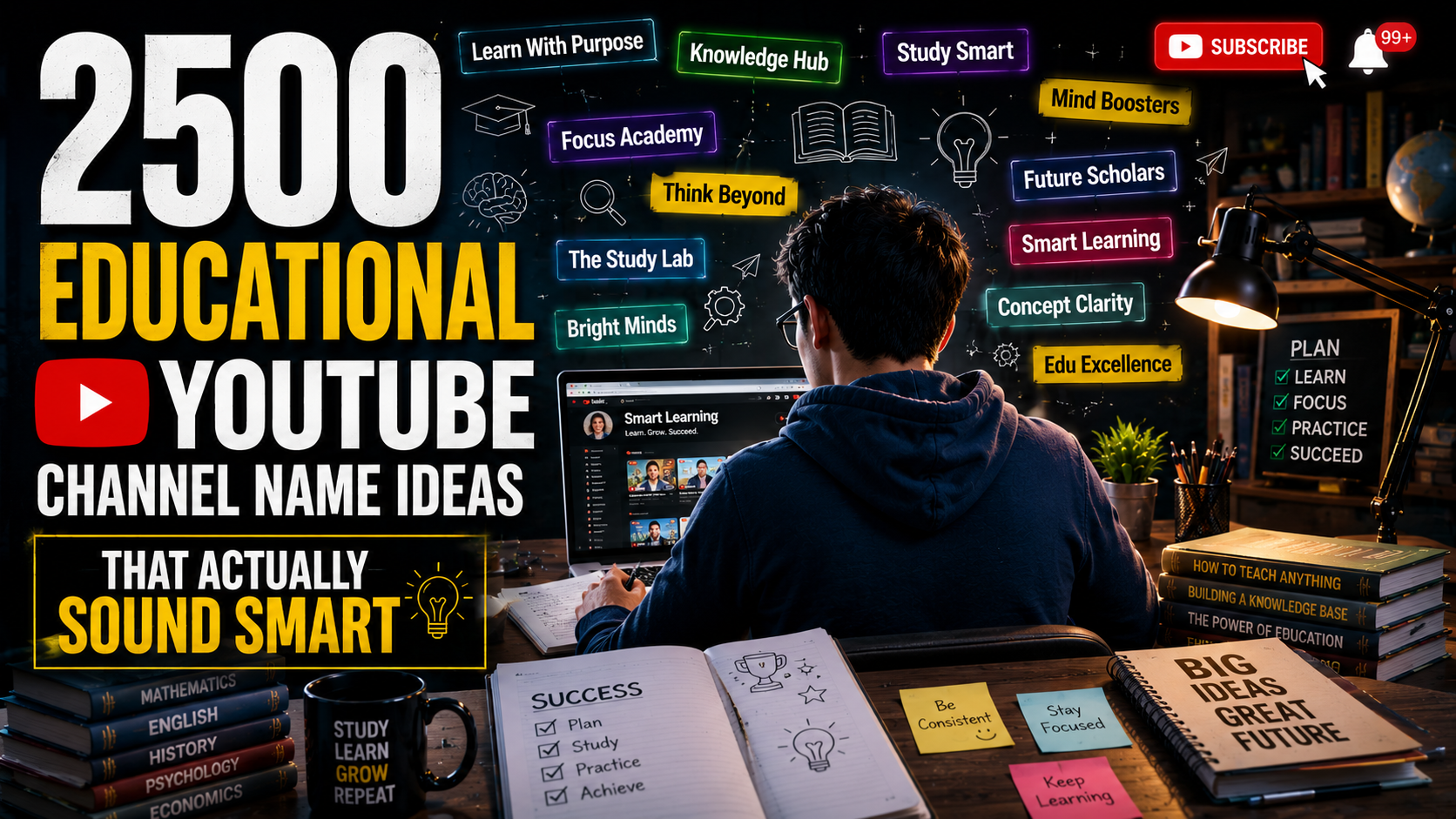 2500 Educational YouTube Channel Name Ideas That Actually Sound Smart