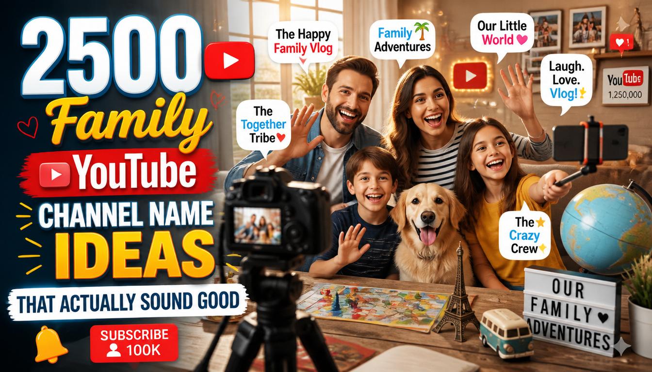 2500 Family YouTube Channel Name Ideas That Actually Sound Good