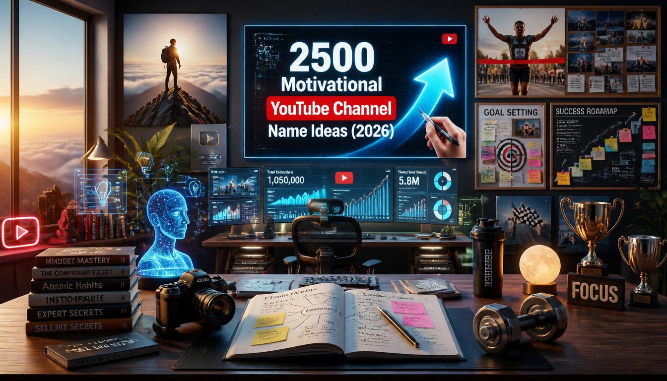 2500 Motivational YouTube Channel Name Ideas (Catchy & Unique)