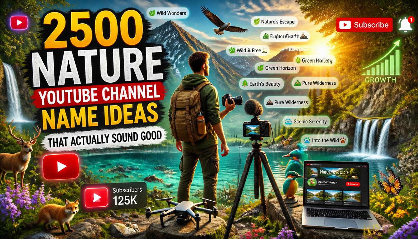2500 Nature YouTube Channel Name Ideas for 2026