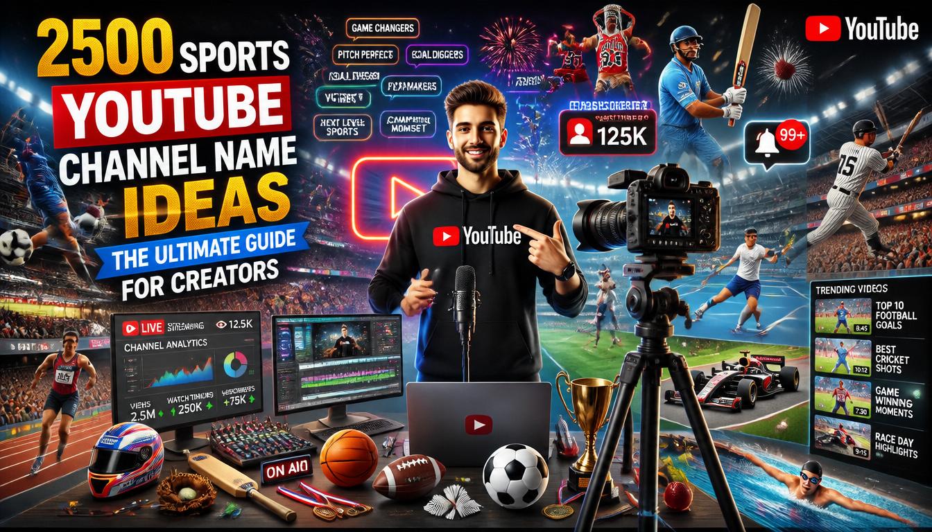 2500 Sports YouTube Channel Name Ideas for Creators