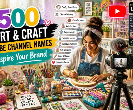 2500 Art and Craft YouTube Channel Names Ideas