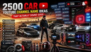 2500 Car YouTube Channel Name Ideas for Creators
