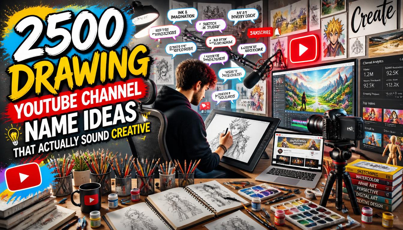 2500 Drawing YouTube Channel Name Ideas
