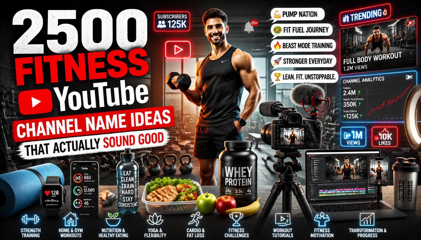 2500 Fitness YouTube Channel Name Ideas
